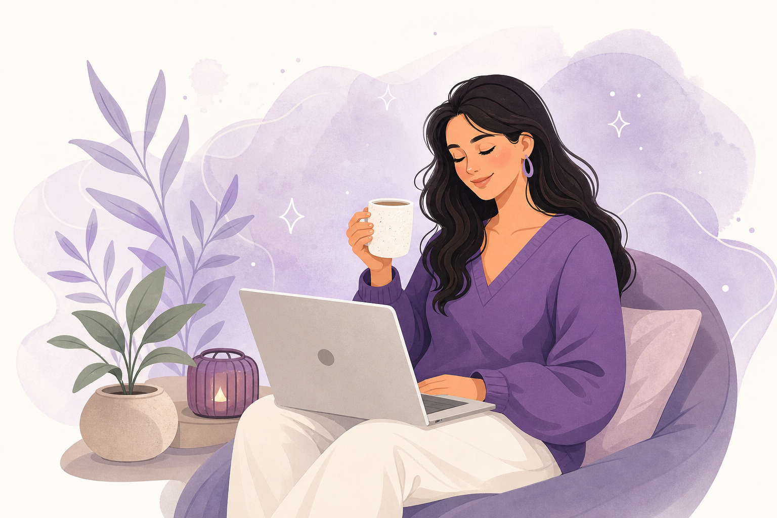 Ilustración de consulta psicológica online